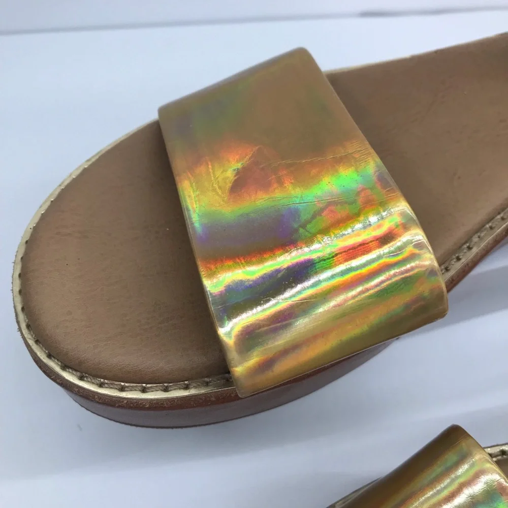 GH Bass & Co Women's Rivington Gold Whiskey Platform Sandals